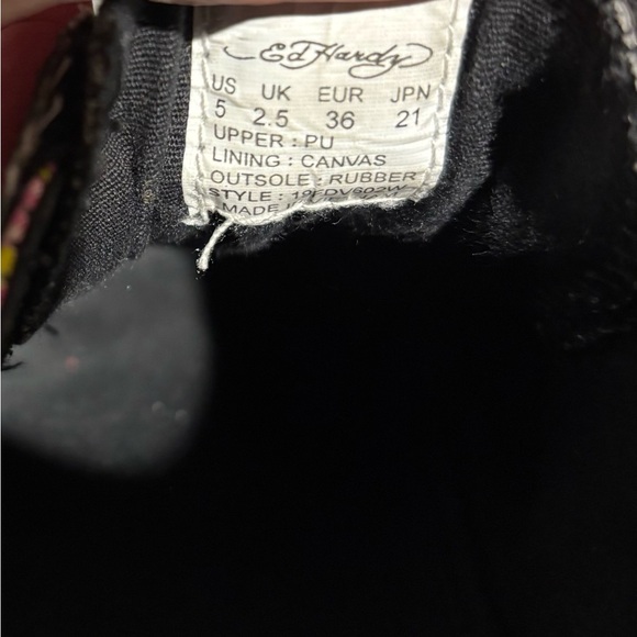 Vintage Ed Hardy Women’s Size US 5 Low Top Y2K Slip-on Laceless Sneakers Shoes - Picture 3 of 5